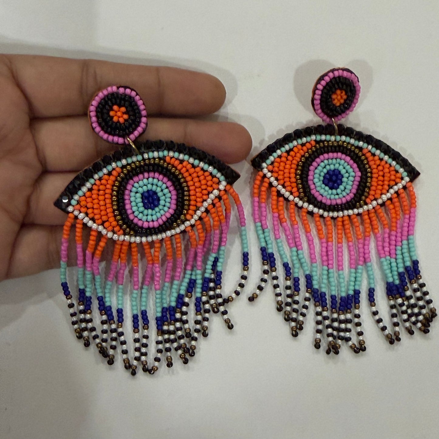 Colored Eye Earrings