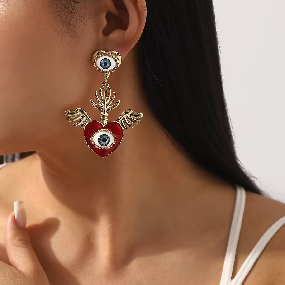 Heart Eye Earrings