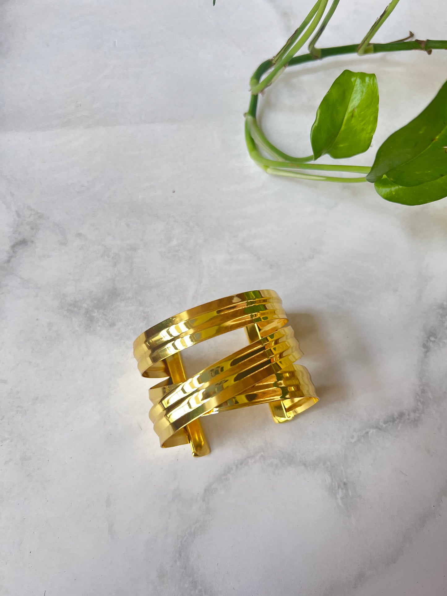 Kala Cross Brass Hand Cuff