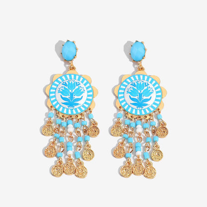 Gulnaar Coin Tassel Earrings