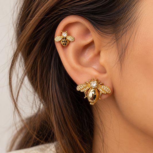 Golden Bee Earrings Set