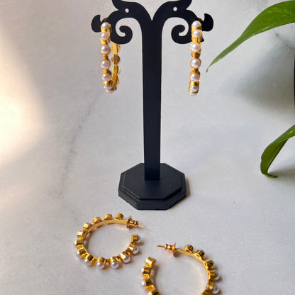 Pearl Bulb Hoops