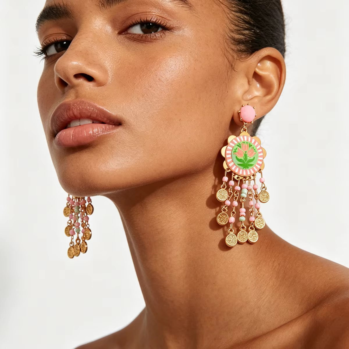 Gulnaar Coin Tassel Earrings