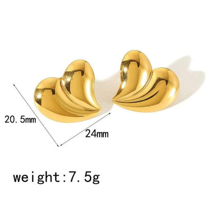 Tinsy Heart Studs - GOLDEN