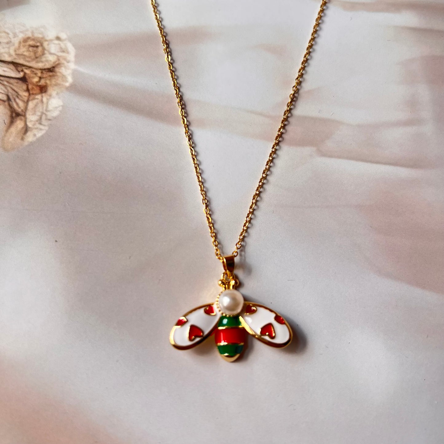 Heart Bee Necklace