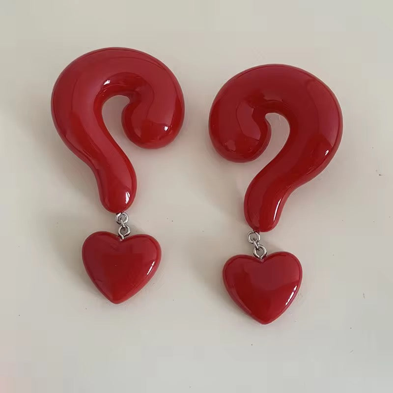 Question Mark earrings - Red