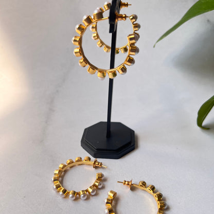 Pearl Bulb Hoops