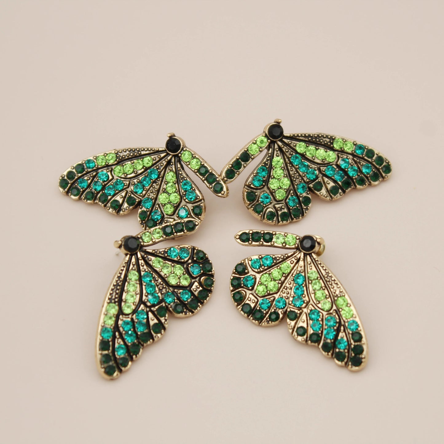 Rhinestone Butterfly Studs