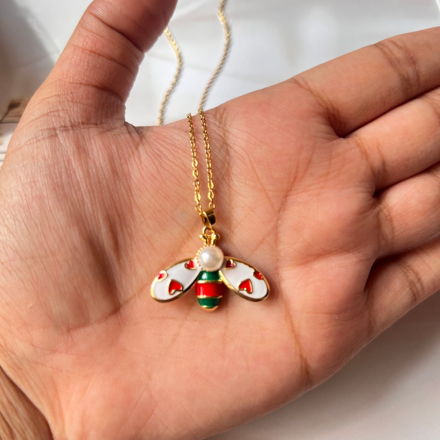 Heart Bee Necklace