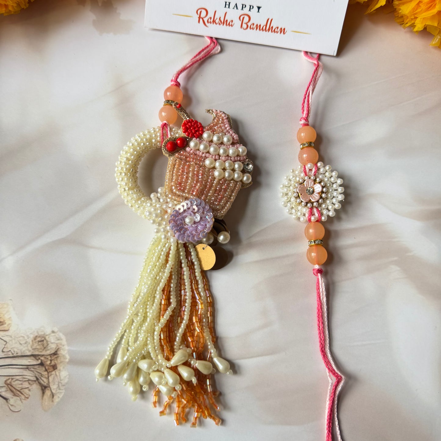 Cupcake Rakhi Set