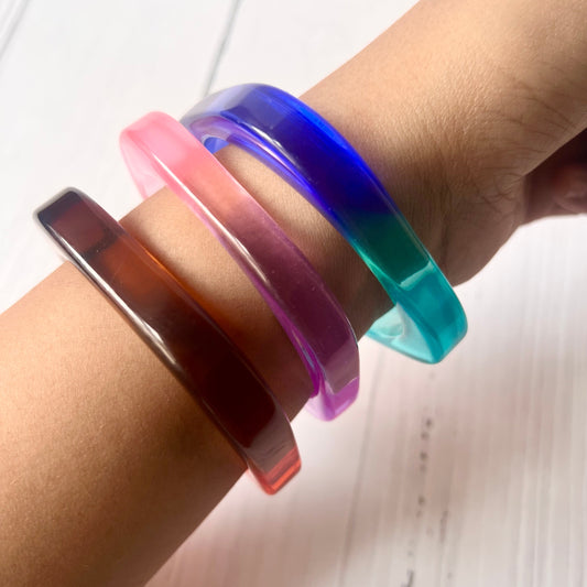 Rainbow Resin Bangles