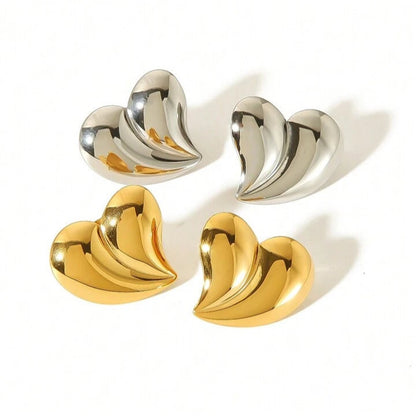 Tinsy Heart Studs - GOLDEN