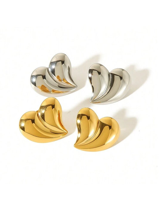 Tinsy Heart Studs - GOLDEN