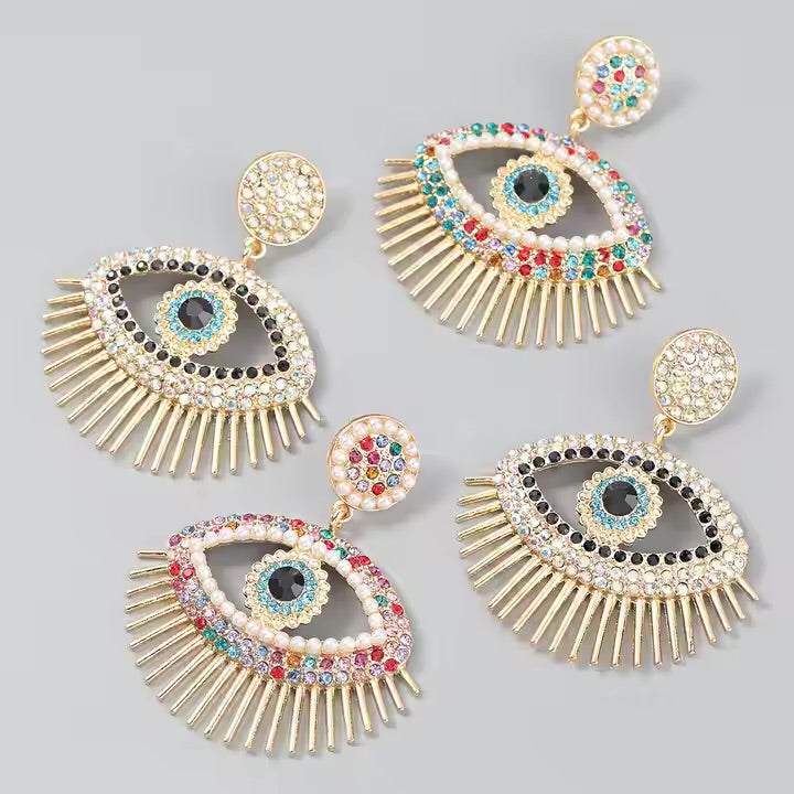 Multicolor Evil Eye Earrings