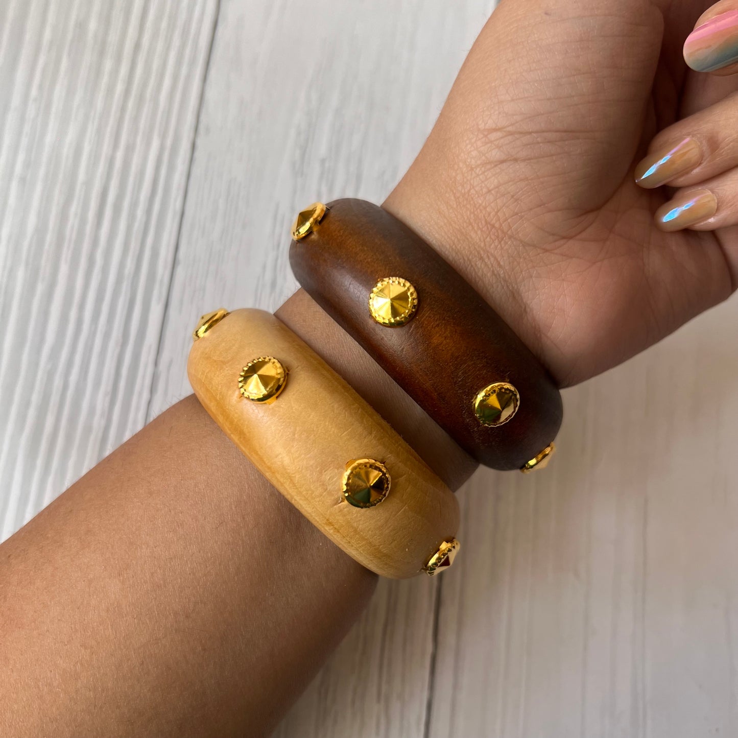 Temu Stud Wooden Bangle