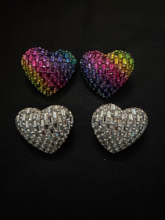 Rhinestone Heart Studs