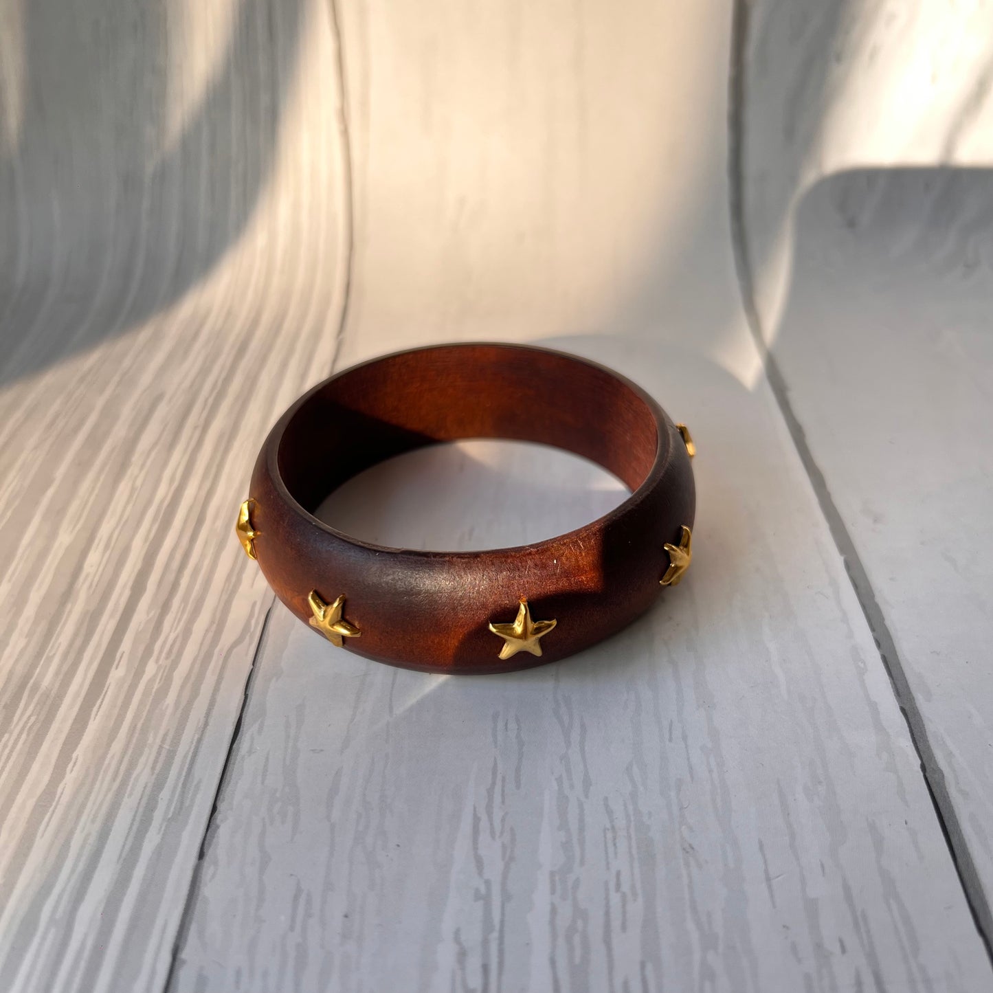 Brown Star Wooden Bangle