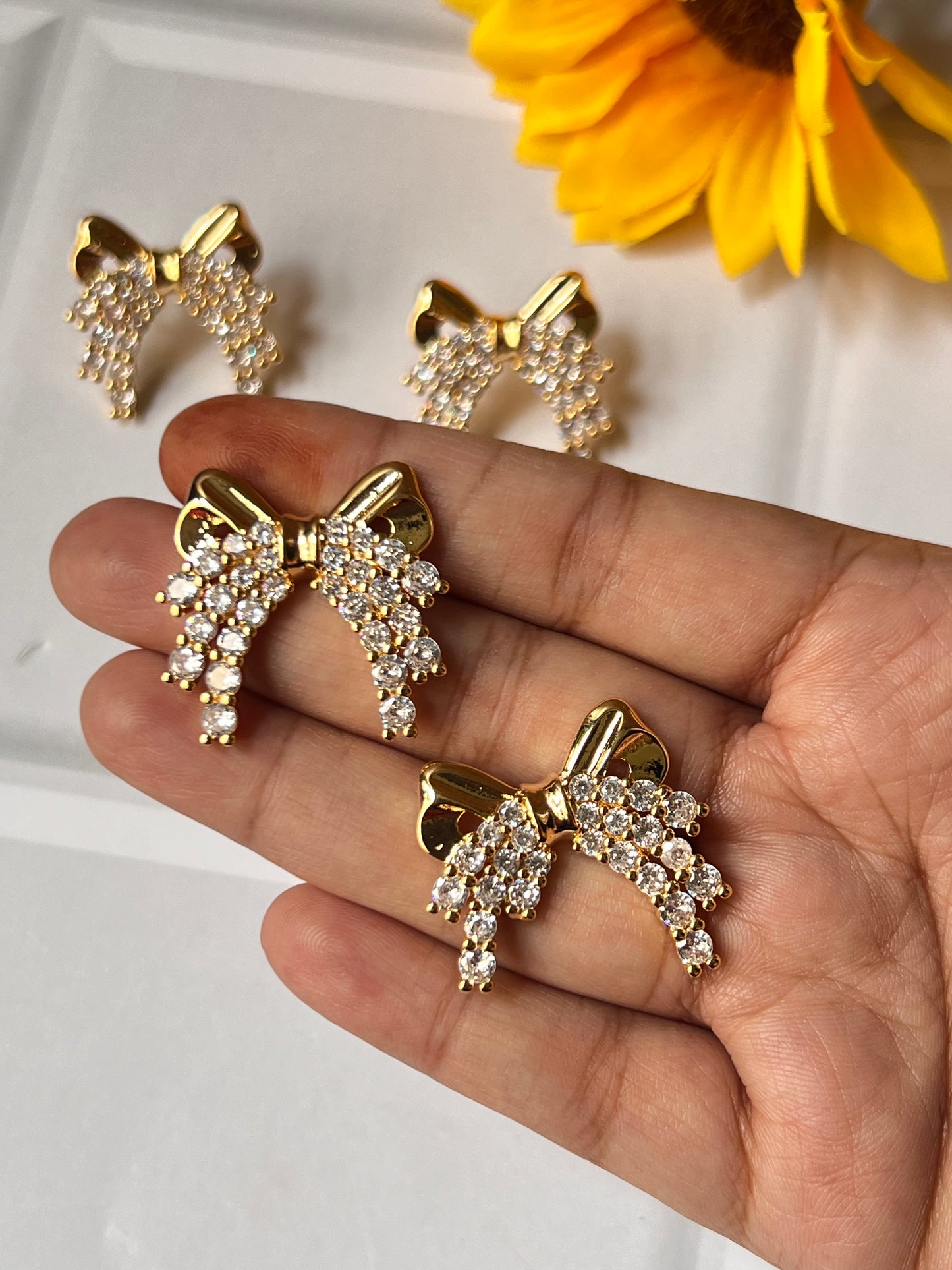 Diamond Bow Studs