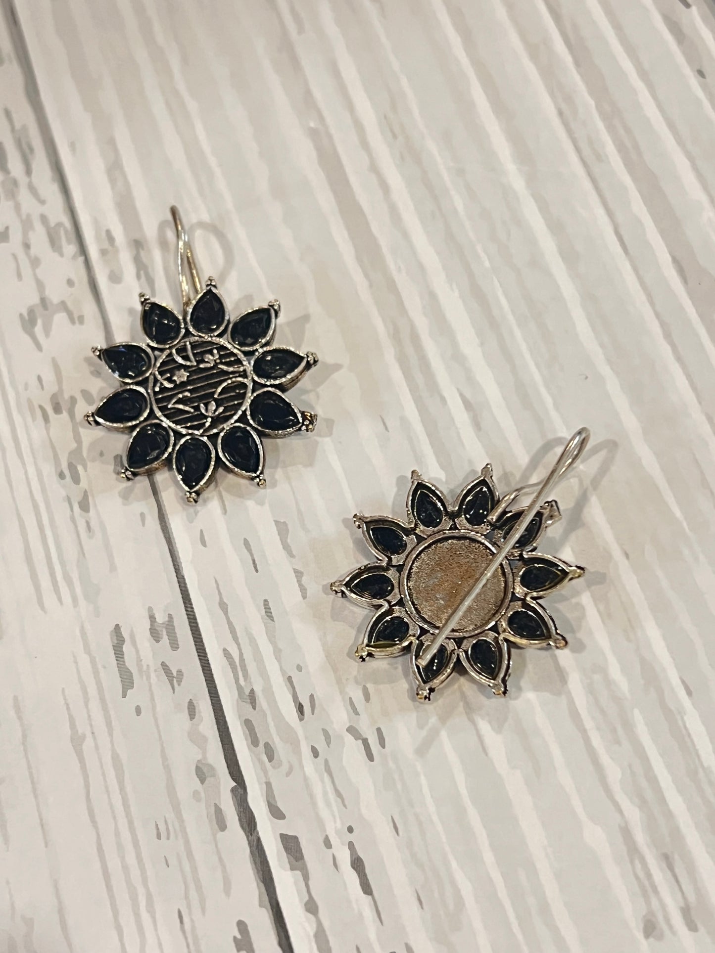 Black Flower Earrings