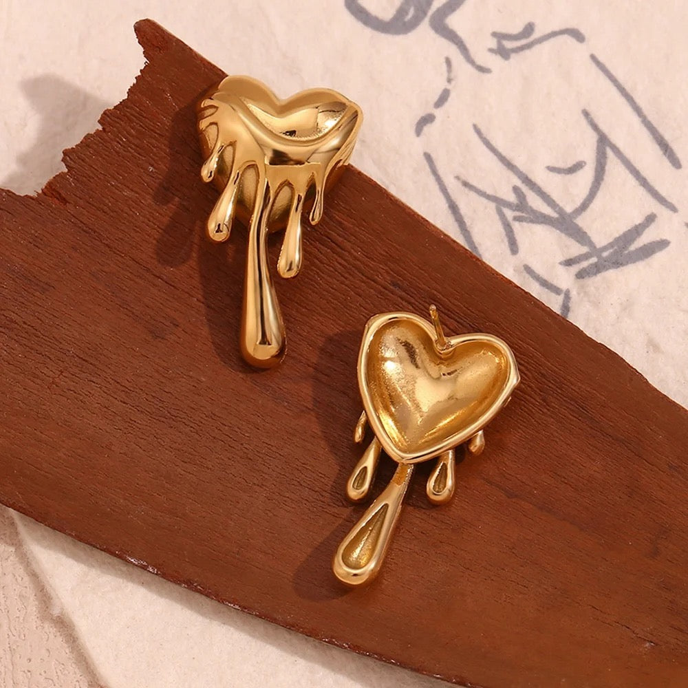 Drippy Heart Earrings