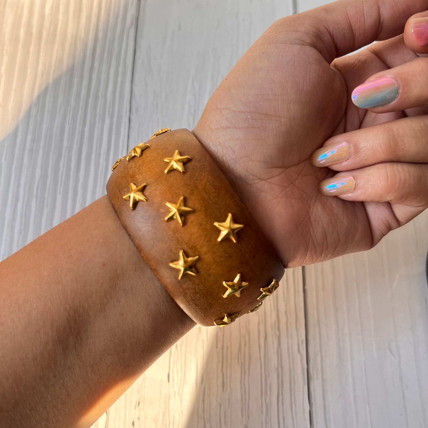 Brown Stud Wooden Bangle