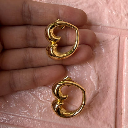 Twisty Heart Studs