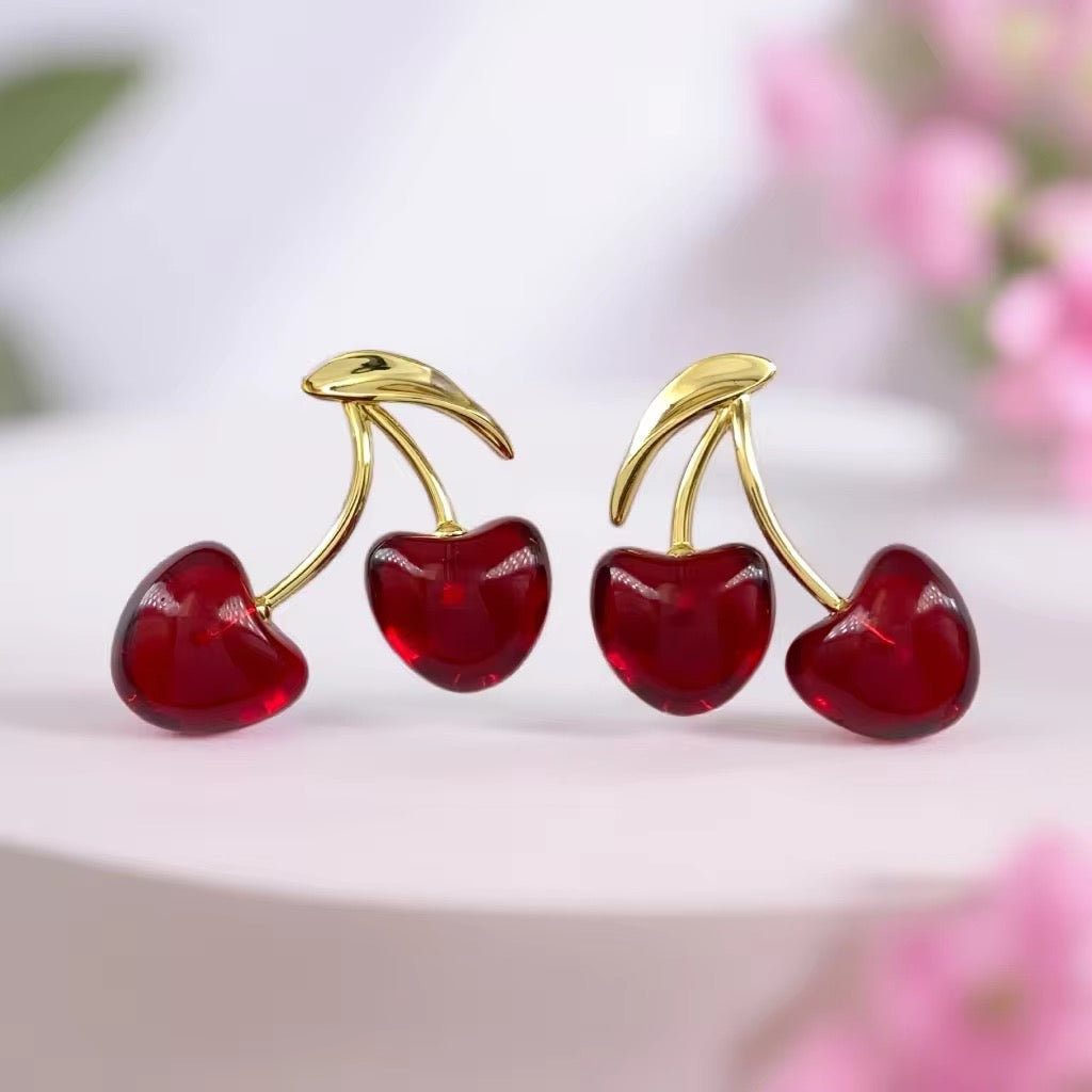 December Cherry Earrings