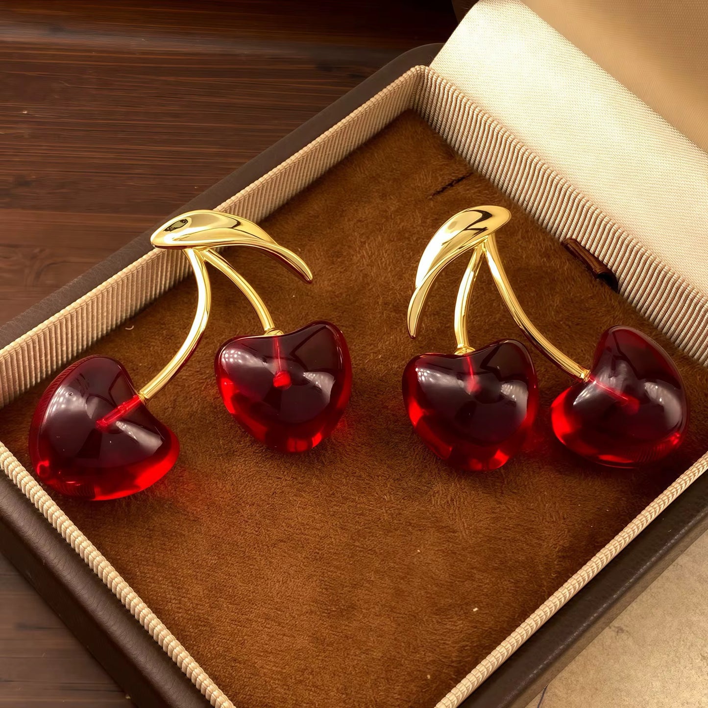 December Cherry Earrings