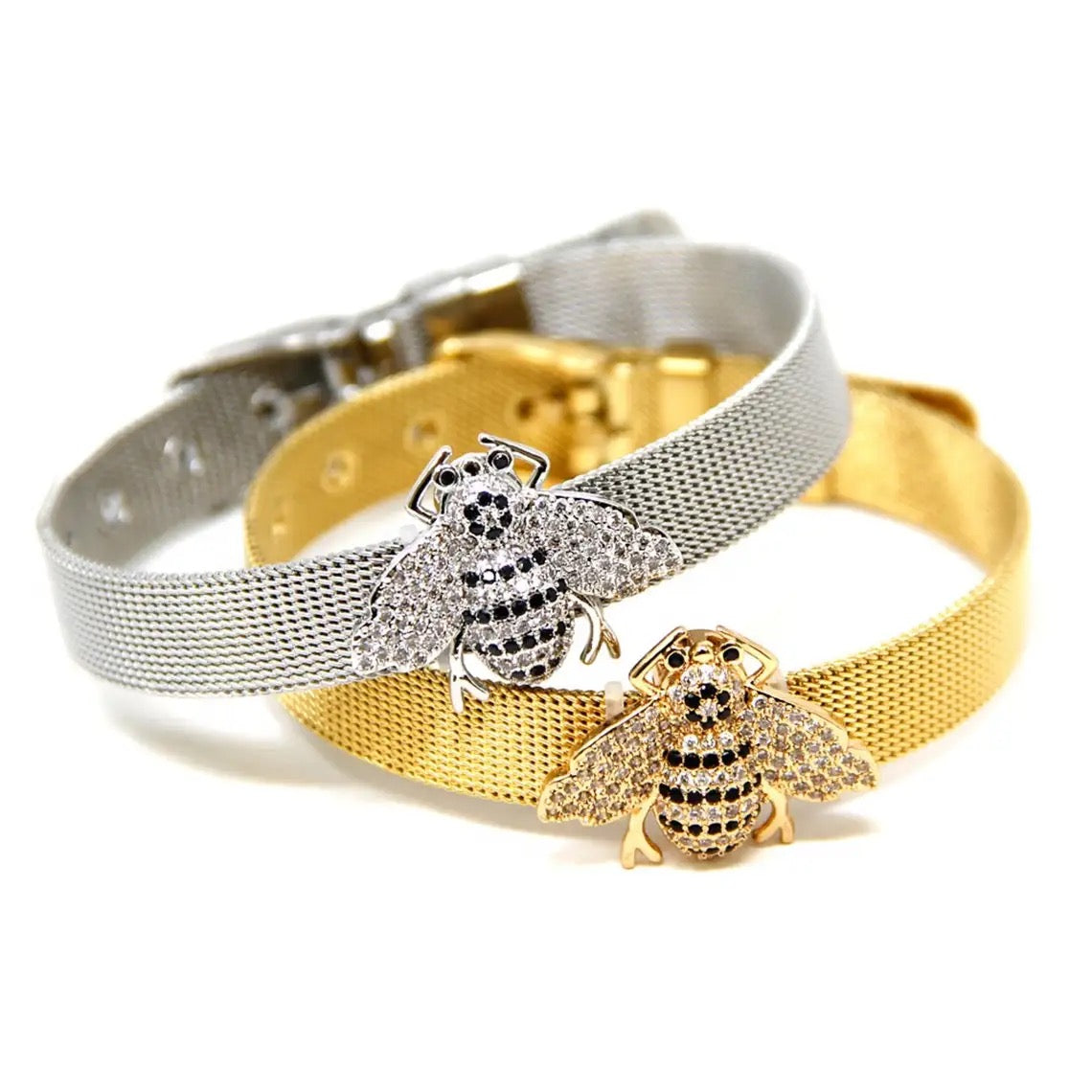 Call Me Bee Watch Belt Bracelet - Golden