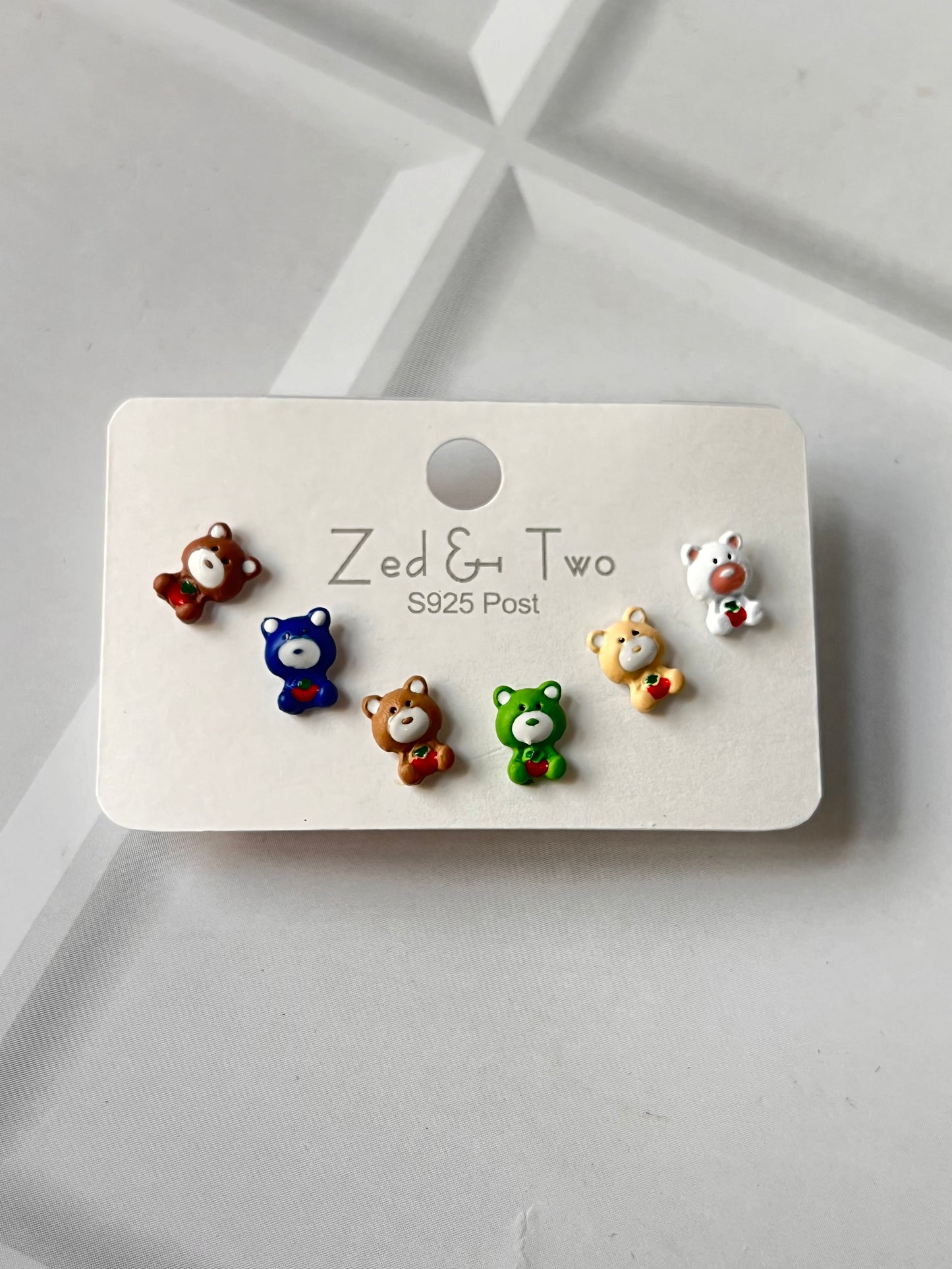 Tiny Teddy Earrings Card