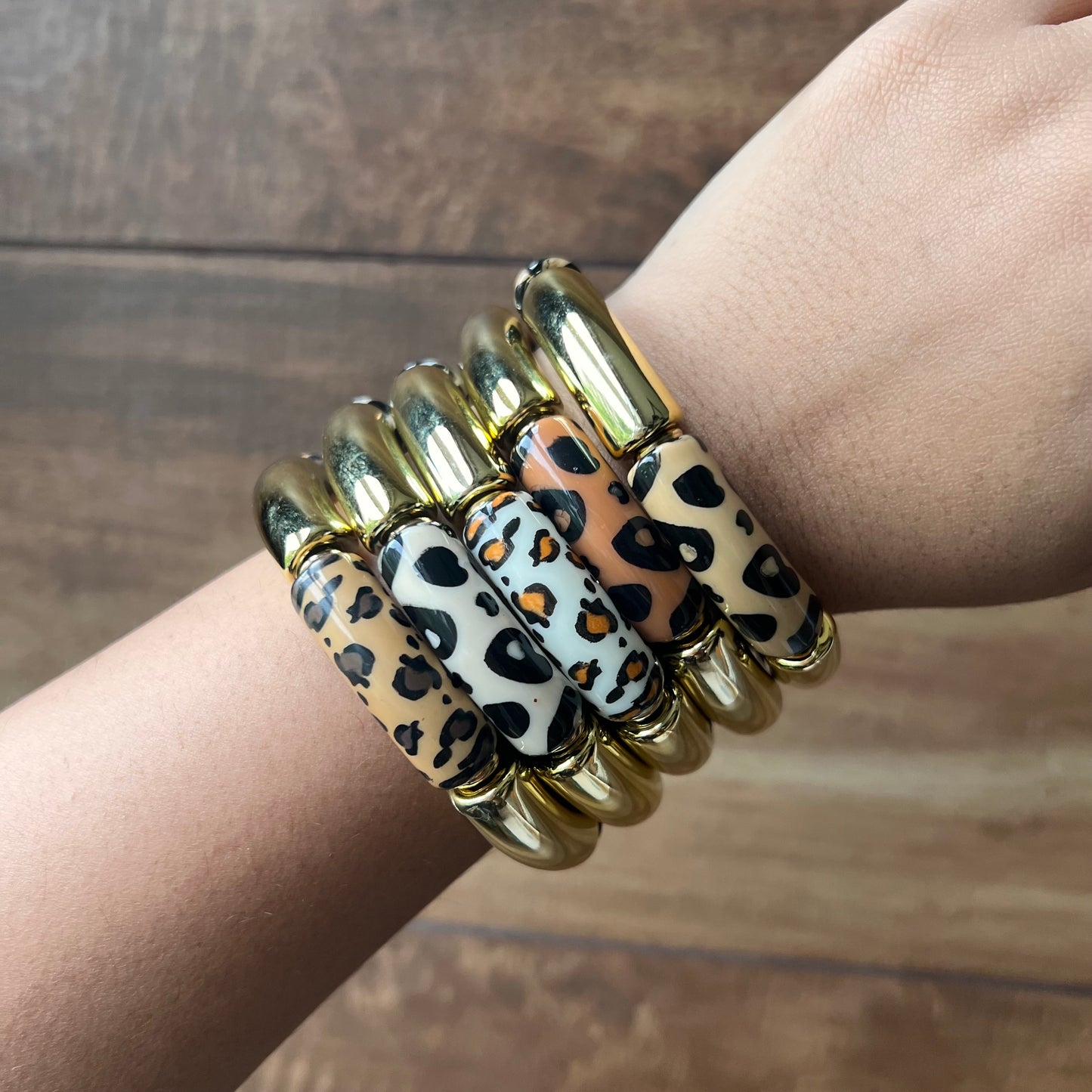 Animal Print Acrylic Bracelets