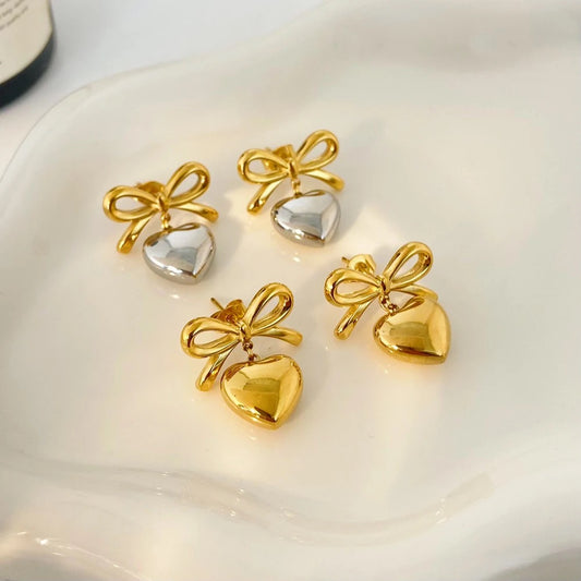 Bowtie Heart Earrings