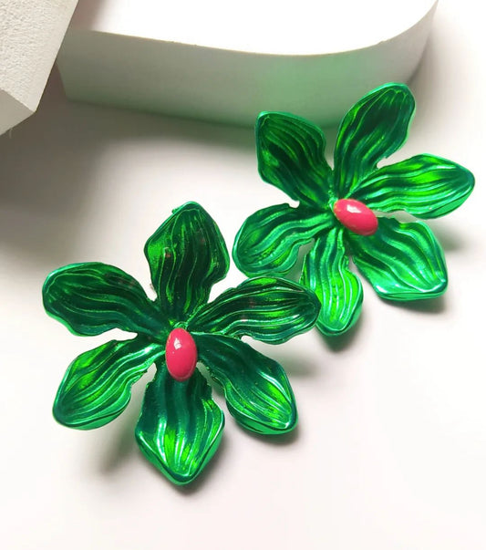 Green Cosmos Studs