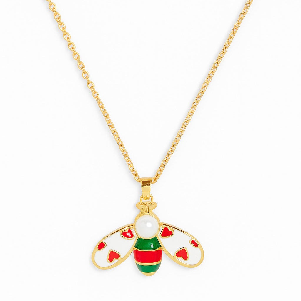 Heart Bee Necklace