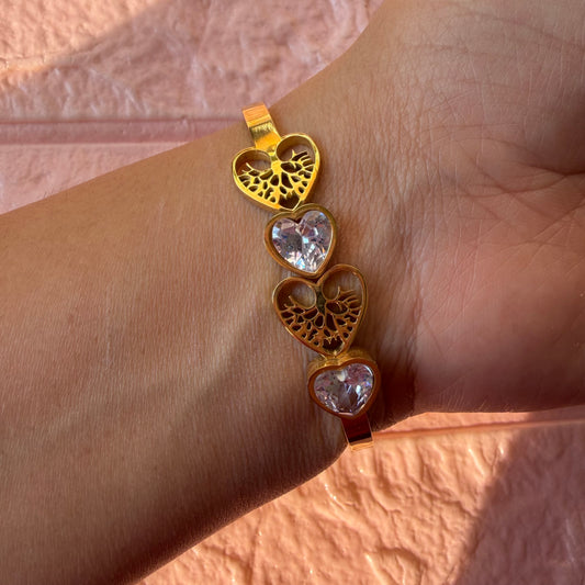 Heart tree of life bracelet