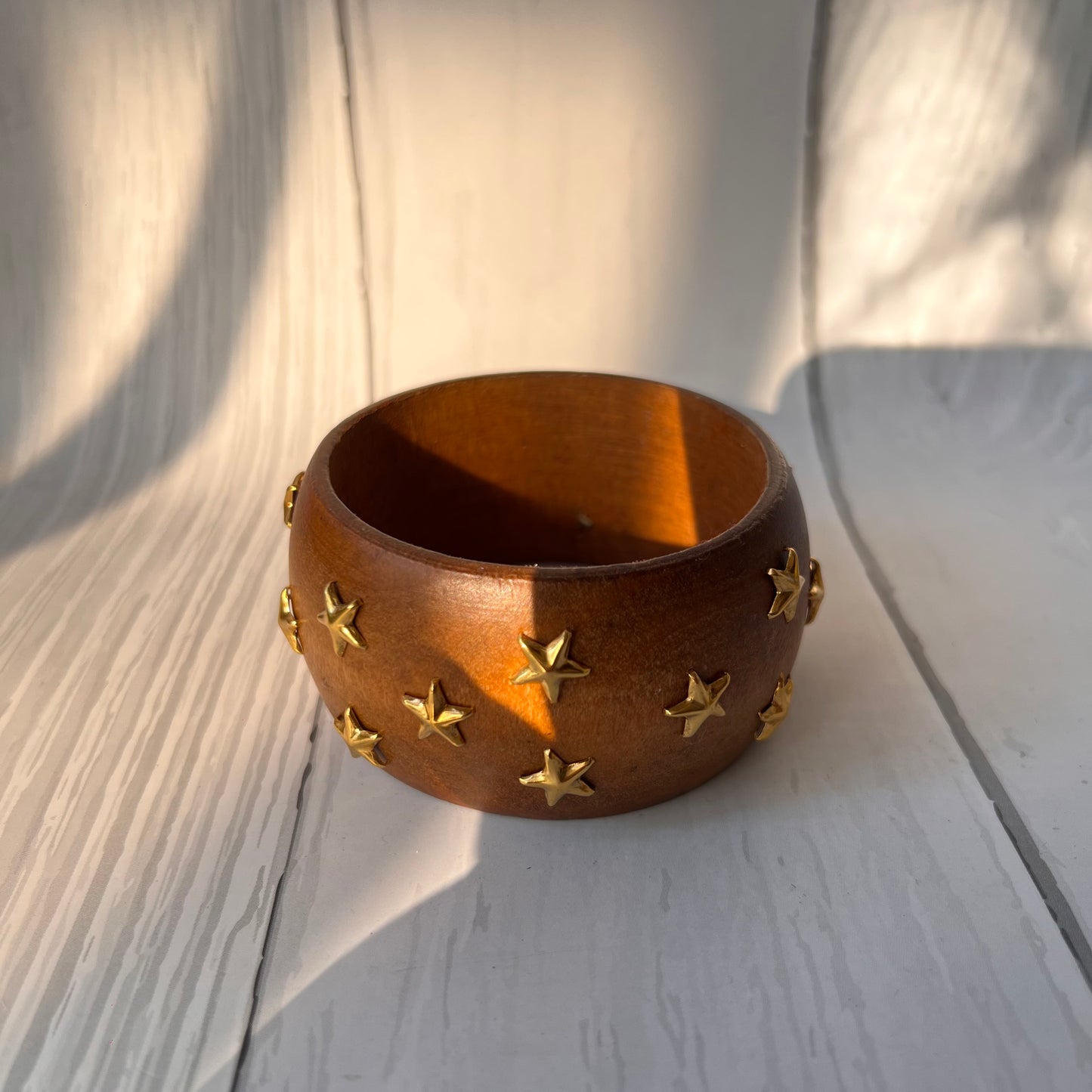 Brown Stud Wooden Bangle