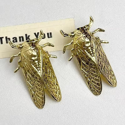 Beetle Golden Earrings
