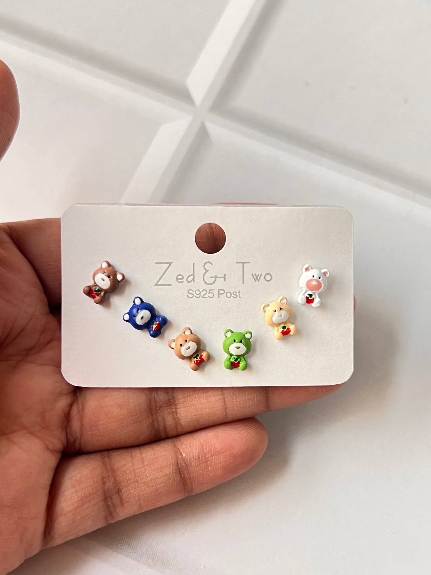 Tiny Teddy Earrings Card