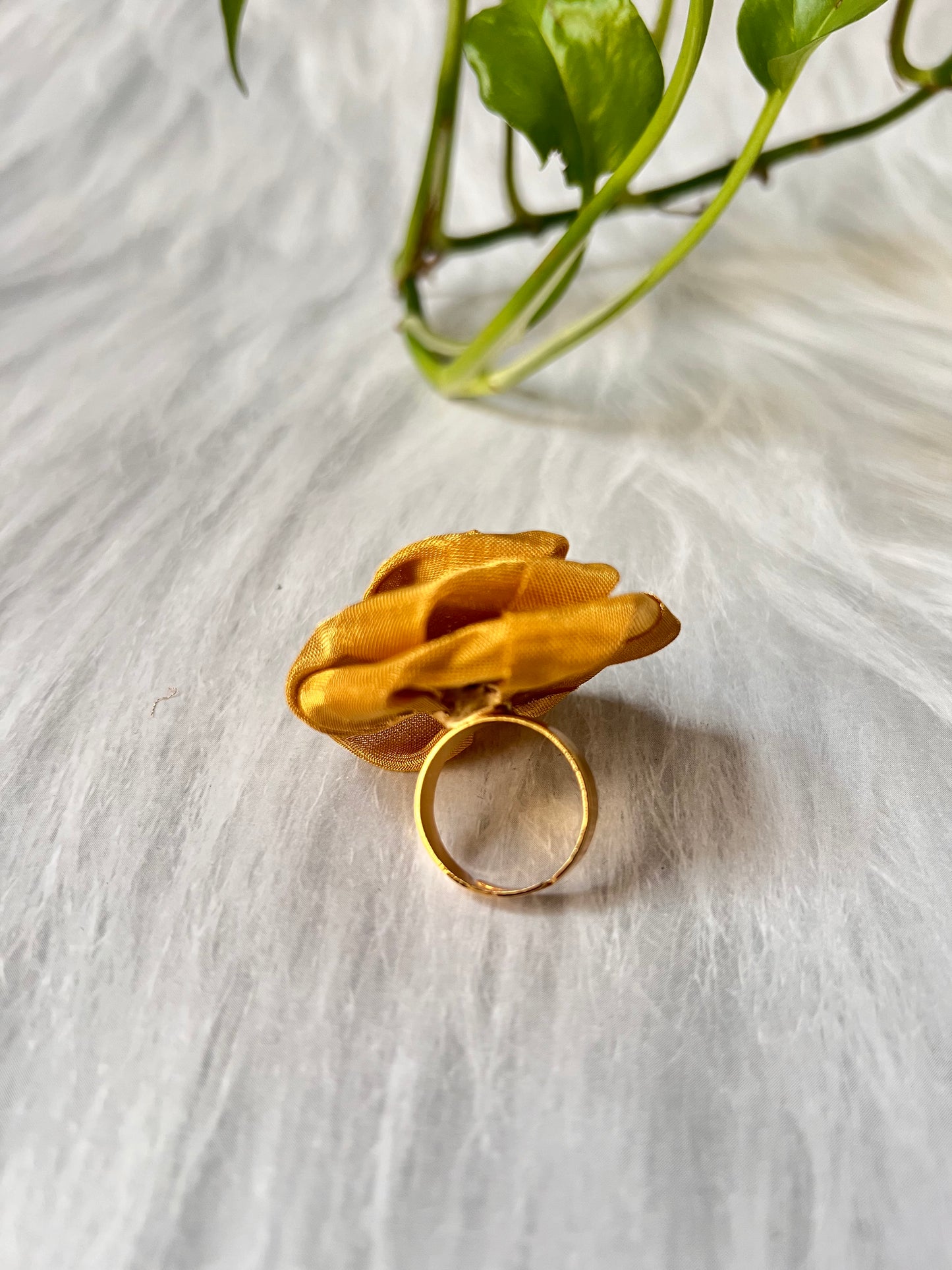 Golden Metal Rose Ring