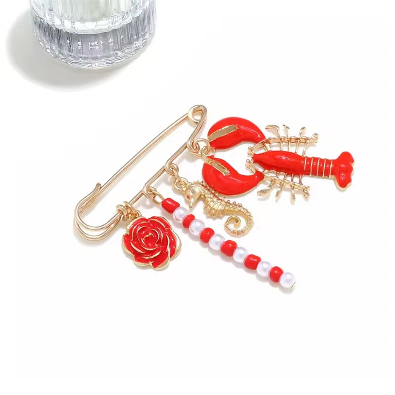 Coastal Chic Lobster Brooch