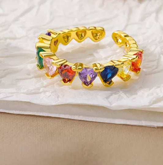 Rainbow Heart Ring