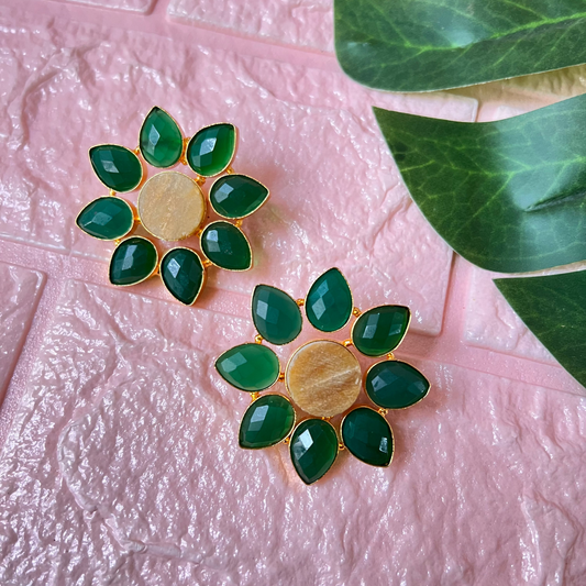 Green Stone Studs