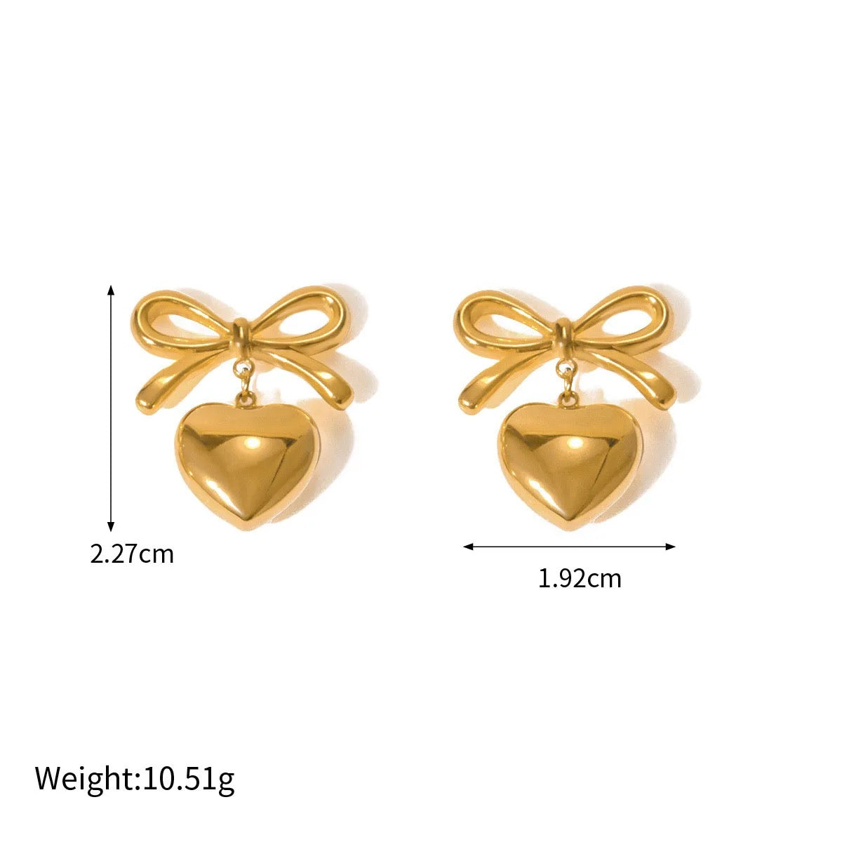 Bowtie Heart Earrings