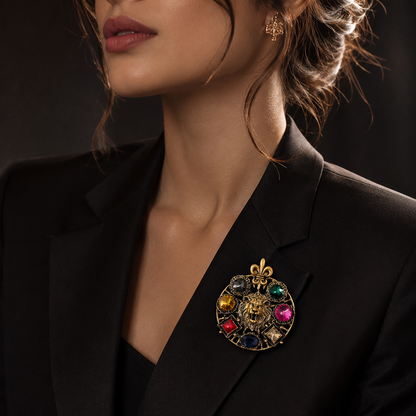 Satrang Lion Brooch