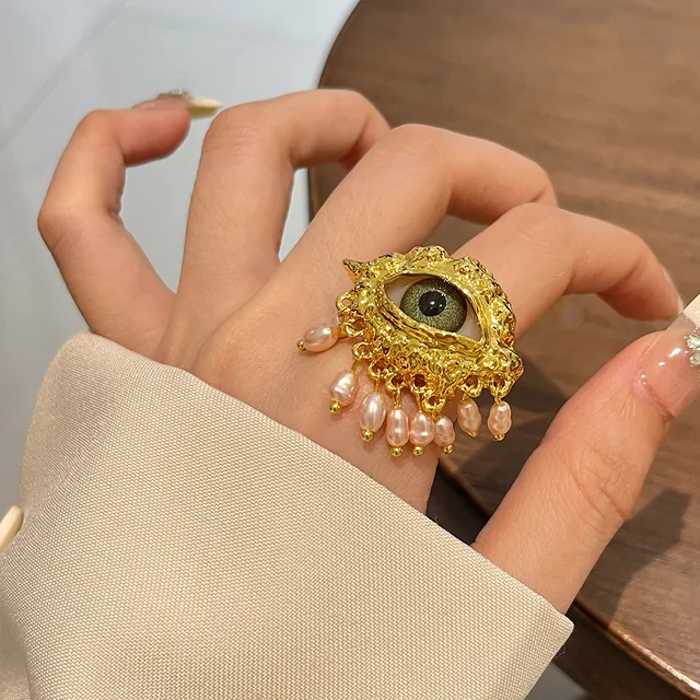 Evil Eye Tassel Ring
