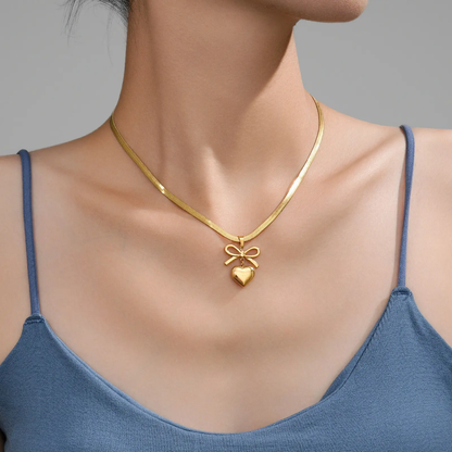 Bowtie Heart Necklace
